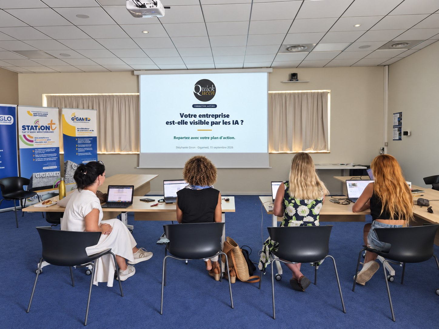 Formation QuickQueen sur la visibilité des entreprises par les IA chez Gigamed